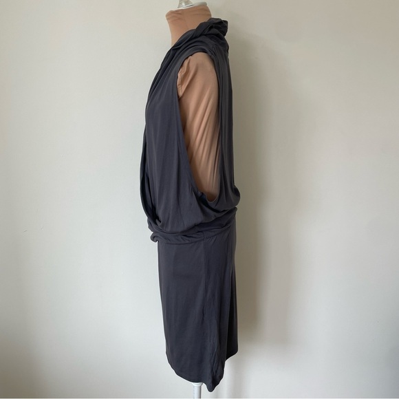 2nd Day Birger et Mikkelsen Menna Asphalt Gray Modal Wrap Ruched Dress NWT Sz S - Picture 2 of 10